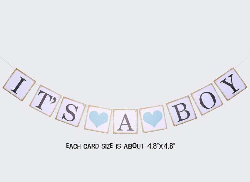 luckylibra Boy baby shower decorations, It is a Boy Banners Elephant Garland and Paper Lantern Paper Flower Pom Poms ï¼ˆBlue White Greyï¼‰ - Image 5